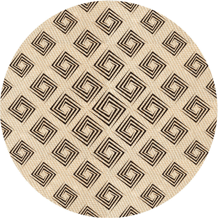 Square Patterned Light Brown Rug, pat143org