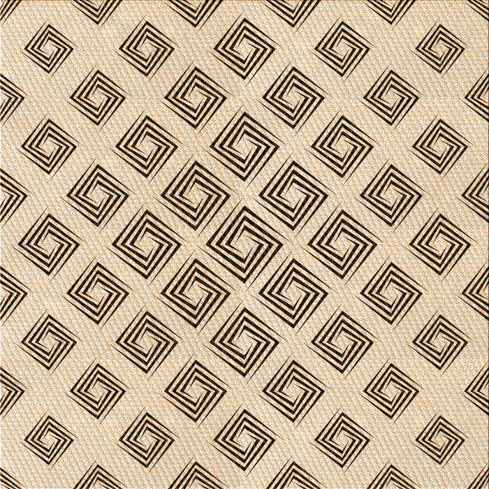 Round Patterned Light Brown Rug, pat143org