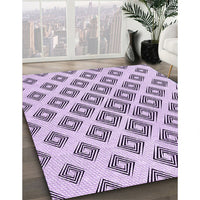 Patterned Purple Flower Purple Rug, pat143pur