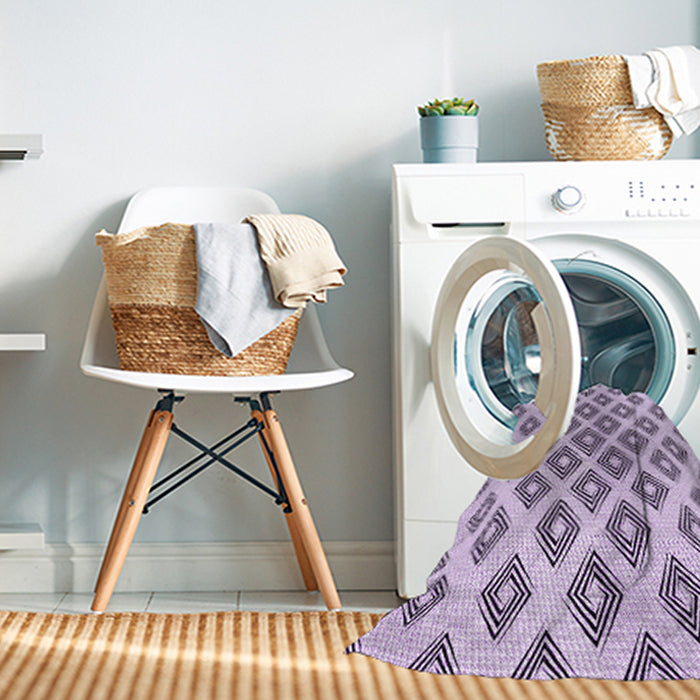 Machine Washable Transitional Purple Flower Purple Rug in a Washing Machine, wshpat143pur