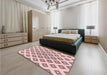 Patterned Light Rose Pink Rug in a Bedroom, pat143rd