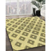 Patterned Sun Yellow Rug in Family Room, pat143yw