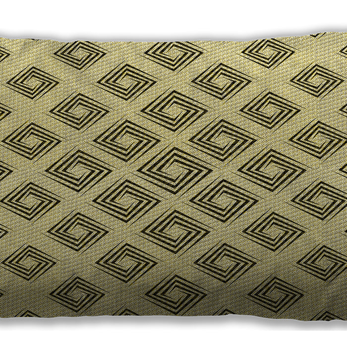 Patterned Rectangular Sun Yellow Lumbar Throw Pillow, 13 inch by 19 inch, lbpat143yw