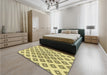 Patterned Sun Yellow Rug in a Bedroom, pat143yw