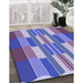 Patterned Amethyst Purple Rug in Family Room, pat1430blu