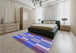 Patterned Amethyst Purple Rug in a Bedroom, pat1430blu