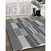 Patterned Gray Rug in Family Room, pat1430gry