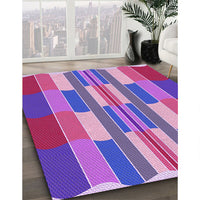 Patterned Medium Violet Red Pink Rug, pat1430pur