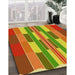 Machine Washable Transitional Green Rug in a Family Room, wshpat1430yw