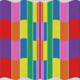 Square Patterned Pink Violet Pink Modern Rug, pat1430