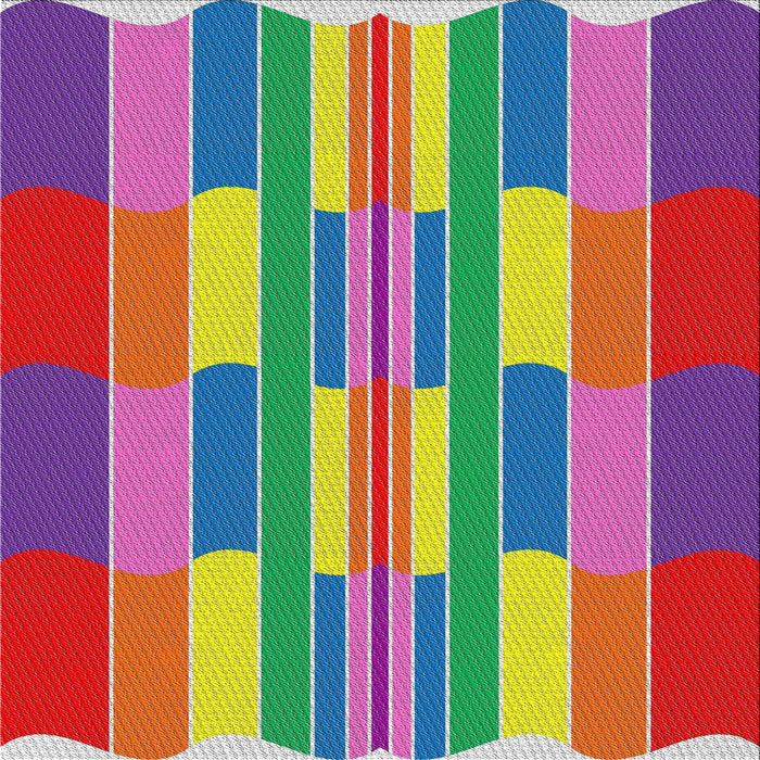 Square Patterned Pink Violet Pink Modern Rug, pat1430