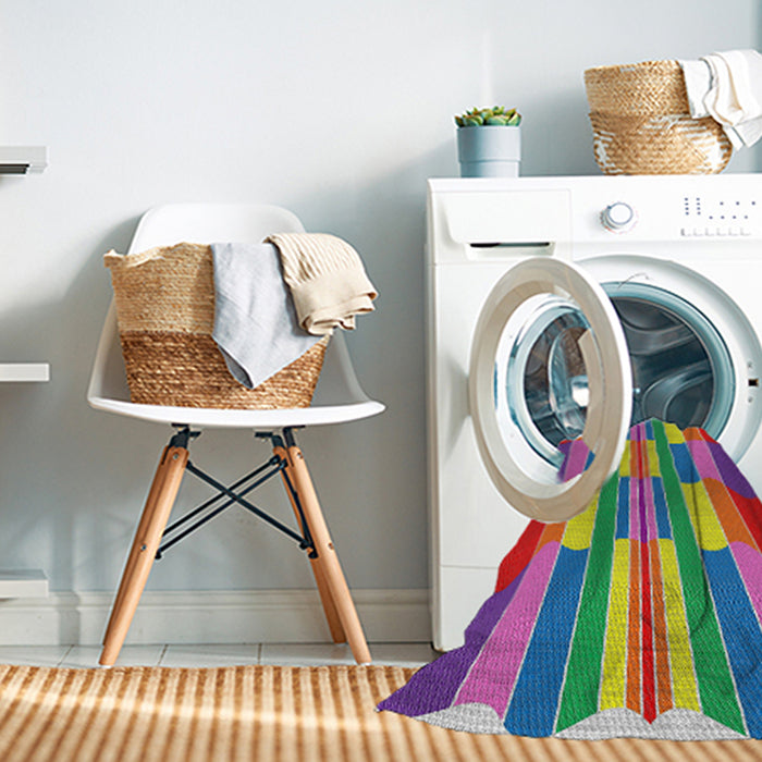 Machine Washable Transitional Pink Violet Pink Rug in a Washing Machine, wshpat1430