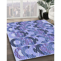 Patterned Slate Blue Rug, pat1431blu