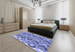 Patterned Slate Blue Rug in a Bedroom, pat1431blu