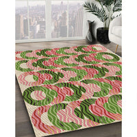 Patterned Chestnut Red Rug, pat1431brn