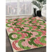 Patterned Chestnut Red Rug in Family Room, pat1431brn