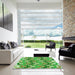 Machine Washable Transitional Dark Lime Green Rug in a Kitchen, wshpat1431grn