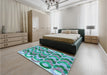 Patterned Steel Blue Rug in a Bedroom, pat1431lblu