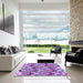 Square Patterned Orchid Purple Rug in a Living Room, pat1431pur