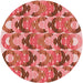 Square Patterned Red Rug, pat1431rd