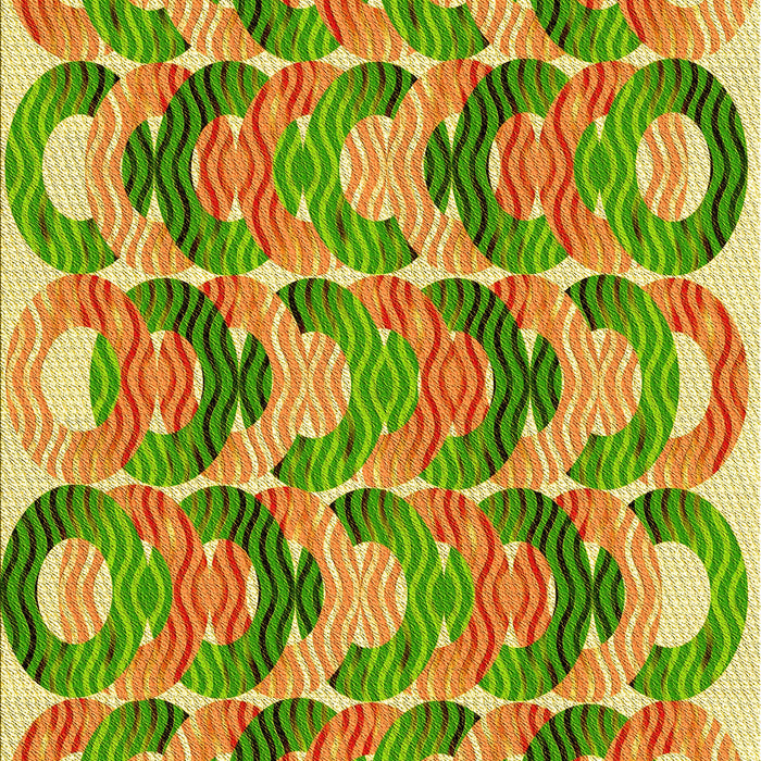 Machine Washable Transitional Green Rug, wshpat1431yw