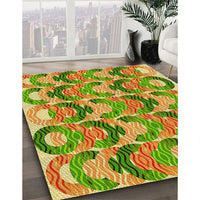 Patterned Green Rug, pat1431yw