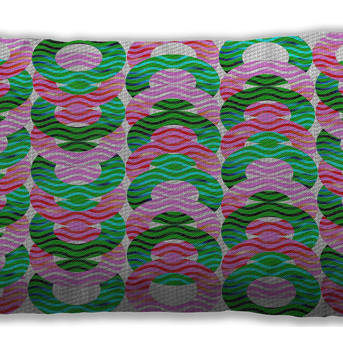 Patterned Rectangular Green Lumbar Throw Pillow, 13 inch by 19 inch, lbpat1431