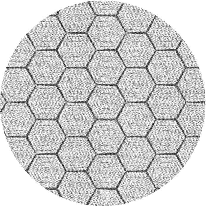 Square Patterned Platinum Gray Rug, pat1432gry