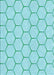 Patterned Turquoise Green Rug, pat1432lblu