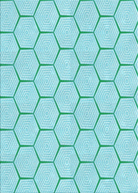 Machine Washable Transitional Turquoise Green Rug, wshpat1432lblu