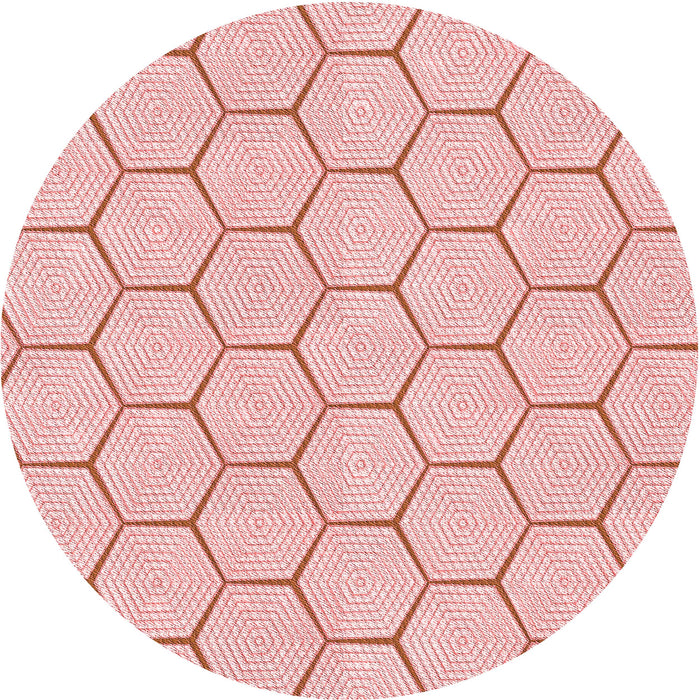Square Patterned Light Red Pink Rug, pat1432rd