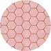 Square Patterned Light Red Pink Rug, pat1432rd