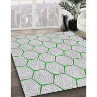 Patterned Light Rose Green Novelty Rug, pat1432