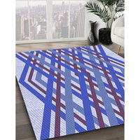 Patterned Slate Blue Rug, pat1433blu