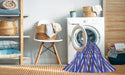 Machine Washable Transitional Slate Blue Rug in a Washing Machine, wshpat1433blu