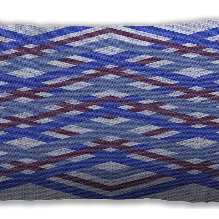 Patterned Rectangular Slate Blue Lumbar Throw Pillow, 13 inch by 19 inch, lbpat1433blu