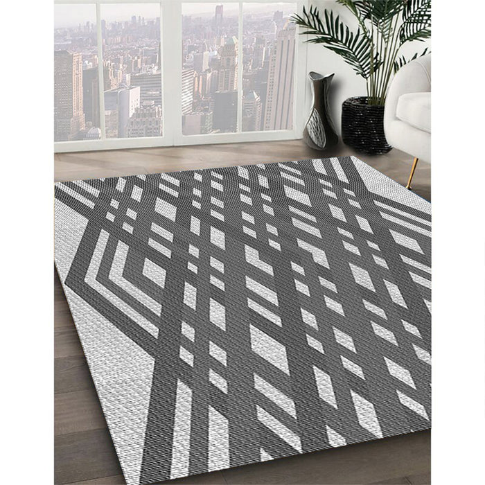 Patterned Cloud Gray Rug in Family Room, pat1433gry