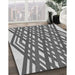 Patterned Cloud Gray Rug in Family Room, pat1433gry
