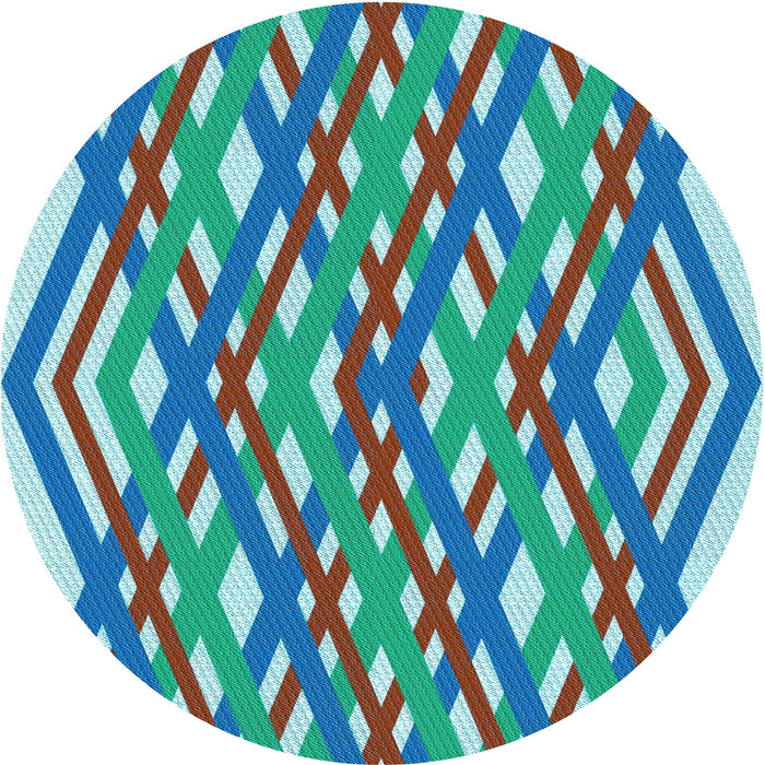 Square Patterned Azure Blue Rug, pat1433lblu