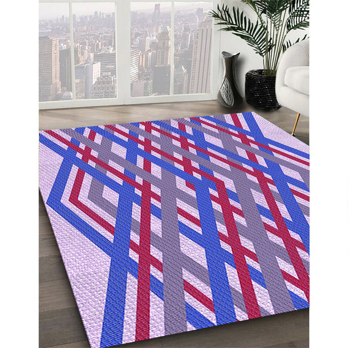Patterned Bright Lilac Purple Rug in Family Room, pat1433pur