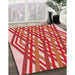 Patterned Light Salmon Pink Rug in Family Room, pat1433rd