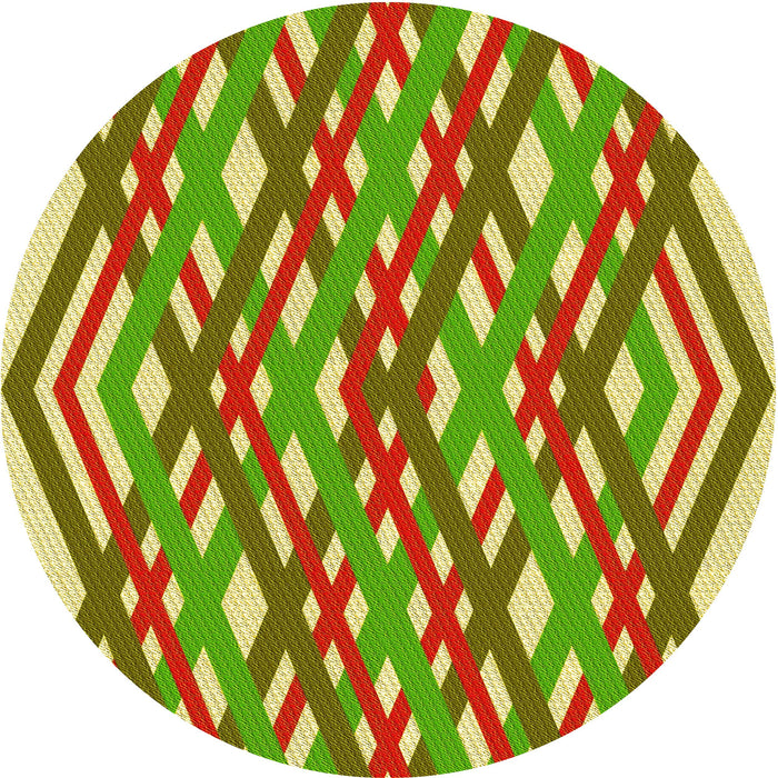 Square Patterned Yellow Green Rug, pat1433yw