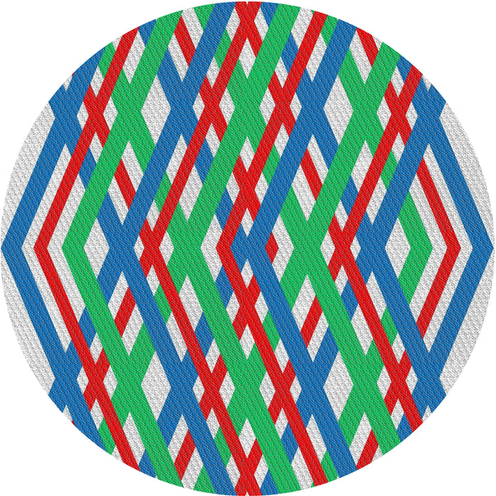 Sideview of Patterned Blue Green Novelty Rug, pat1433