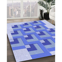 Patterned Blue Rug, pat1434blu