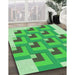 Machine Washable Transitional Green Rug in a Family Room, wshpat1434grn