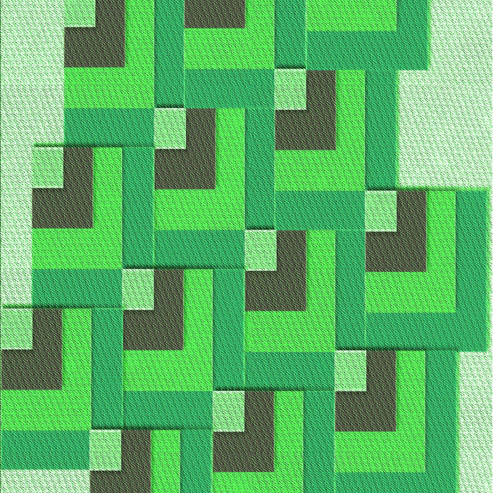 Machine Washable Transitional Green Rug, wshpat1434grn