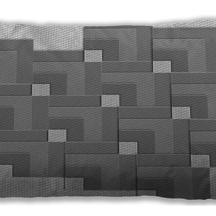 Patterned Rectangular Silver Gray Lumbar Throw Pillow, 13 inch by 19 inch, lbpat1434gry