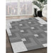 Patterned Silver Gray Rug in Family Room, pat1434gry