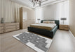 Patterned Silver Gray Rug in a Bedroom, pat1434gry