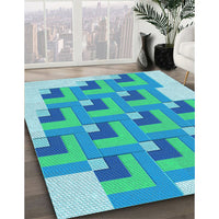 Patterned Blue Rug, pat1434lblu